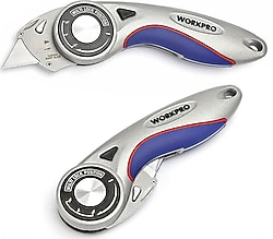 Workpro WP211013 Alüminyum Katlanır Maket Bıçağı + 5 Adet Yedek Bıçak