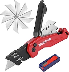 Workpro WP211026 Maket Bıçağı + 14 Adet Yedek Bıçak