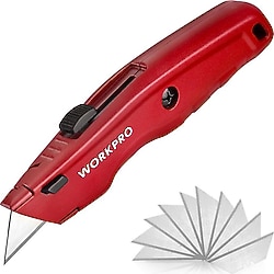 Workpro WP213017 Alüminyum Rötuş Maket Bıçağı + 3 Adet Yedek Bıçak