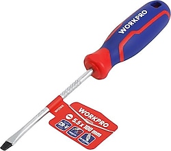 Workpro WP221016 5.5x100 mm CR-V Manyetik Düz Tornavida
