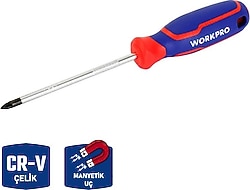 Workpro WP221037 PZ 2x100 mm Cr-V Manyetik Yıldız Tornavida