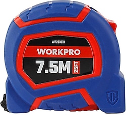 Workpro WP261010 7.5x25 mm Naylon Kaplama Sarı Çelik Şerit Metre