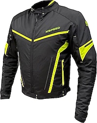 X-Speed Zeus Erkek Siyah-Neon Sarı 4 Mevsim Motosiklet Montu