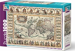 Yappuzz Eski Dünya Haritası 1000 Parça Puzzle