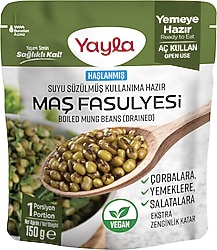 Yayla Haşlanmış Suyu Süzülmüş Maş Fasulyesi 150 gr