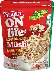 Yayla Onlife Elmalı Fındıklı ve Tarçınlı Yulaflı Müsli 250 gr