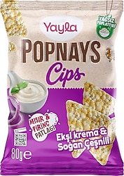 Yayla Popnays Cips Ekşi Krema ve Soğanlı Üçgen Thin Cips 80 gr