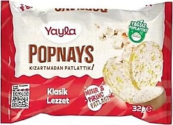 Yayla Popnays Sade Mısır ve Pirinç Patlağı 32 gr