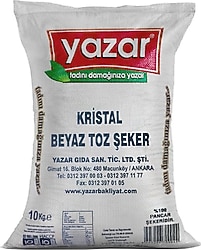 Yazar Kristal Toz Şeker 10 kg