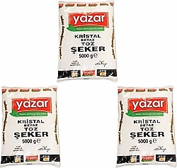 Yazar Kristal Toz Şeker 5 kg 3'lü