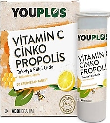 Youplus Vitamin C Çinko Propolis 20 Efervesan Tablet
