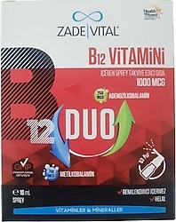 Zade Vital Vitamin B12 Duo 1000 mcg Sprey 10 ml
