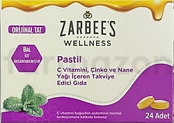 Zarbee's C Vitamini Çinko ve Nane Yağlı 24'lü Pastil