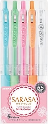Zebra Sarasa Clip 0.5 mm Milk Color 5'li Jel Roller Kalem Set