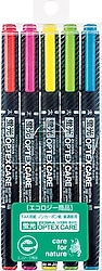 Zebra WKCR1-5C Optex Care 5'li Çift Taraflı Fosforlu Kalem Seti