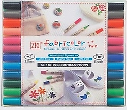 Zig Fabricolor Twin Çift Uçlu 24'lü Kumaş Kalem Seti