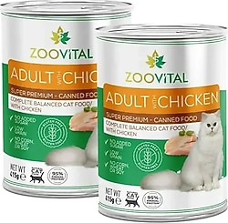 Zoovital Tavuklu 415 gr Yetişkin Konserve Kedi Maması