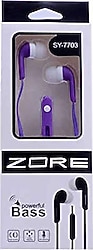 Zore SY-7703 Mor Kulak İçi Kulaklık