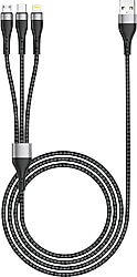 Zore ZR-43 1.5 m 3in1 Hızlı Şarj Kablosu