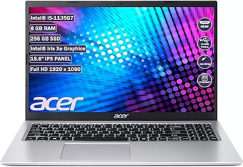 Acer Aspire 3 A315-58 NX.ADDEY.004 i5-1135G7 8 GB 256 GB SSD Iris Xe Graphics 15.6" Full HD Notebook
