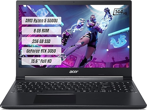 Acer Aspire 7 A715-42G NH.QE5EY.006 Ryzen 5 5500U 8 GB 256 GB SSD RTX 3050 15.6 Full HD Notebook