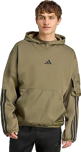 Adidas City Tech Utility JM1485 Kapüşonlu Haki Erkek Sweatshirt