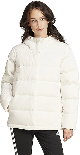 Adidas Helionic IX8863 Kapüşonlu Su Geçirmez Beyaz Kadın Şişme