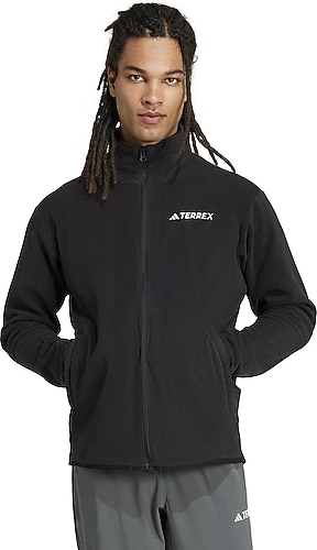Adidas Multi Essentials JP0795 Tam Fermuarlı Siyah Erkek Polar