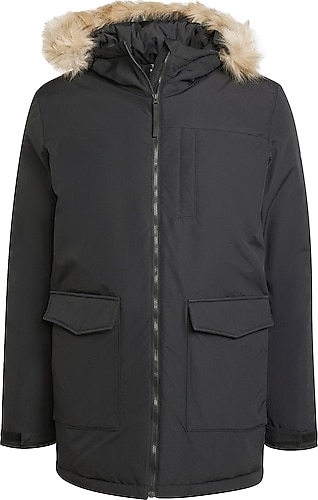 Adidas Paveric IX8888 Kapüşonlu Kürklü Siyah Erkek Mont Fiyatları