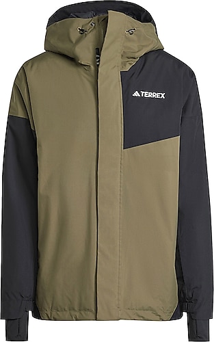 Adidas Terrex 2L Rain RDY IT3206 Kapüşonlu Su Geçirmez Haki Erkek