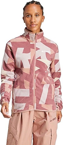 Adidas Terrex Multi Printed JF9062 Tam Fermuarlı Pembe Kadın Polar