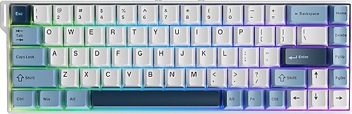 あきおDWE② Ajazz AK680 V2 Beyaz-Mavi RGB %68 TKL Bingwu Switch Kablolu