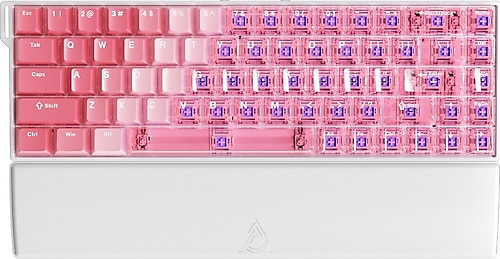 V12 ピンク サイズ2 Ajazz AK680 V2 Transparent Upgraded Version Pembe RGB %68 TKL