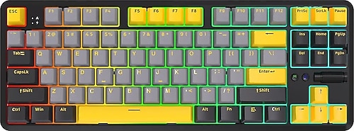 KH Ajazz K870T Pro Siyah RGB TKL Red Switch Kablolu/Kablosuz Mekanik