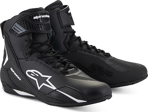 4cファイブスター Alpinestars Faster-4 Siyah-Beyaz Erkek Motosiklet Ayakkabısı