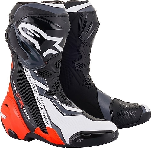Alpinestars Supertech R Erkek Kırmızı-Beyaz Motosiklet Ayakkabısı