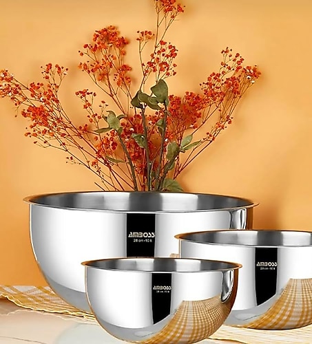 Amboss Satin 3'lü Çelik Karıştırma Kabı Fiyatları, Özellikleri ve