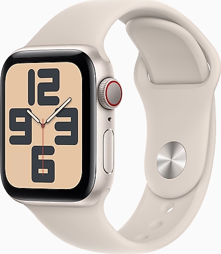 Apple Watch SE 2 2023 GPS + Cellular 40mm Yıldız Işığı Alüminyum Kasa ve Spor Kordon Akıllı Saat