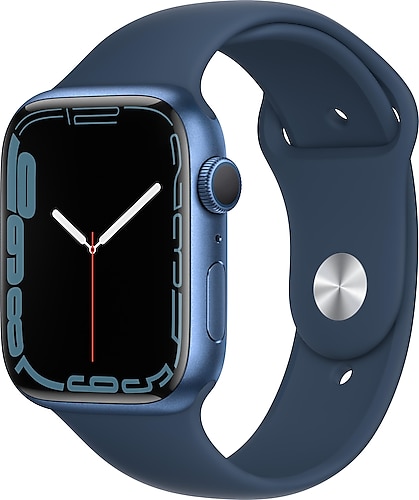 Apple Watch Series 7 GPS 45mm Mavi Alüminyum Kasa ve Spor Kordon Akıllı Saat