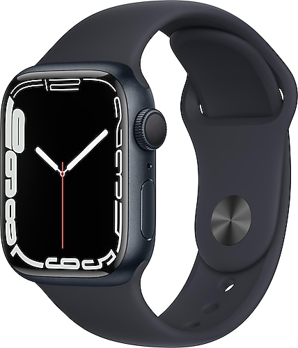 Apple Watch Series 7 GPS 41mm Gece Yarısı Alüminyum Kasa ve Spor Kordon Akıllı Saat