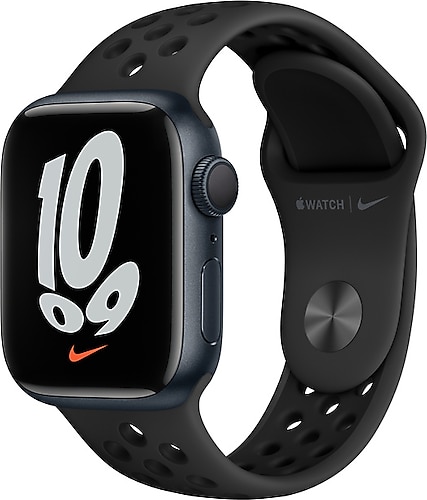 Apple Watch Series 7 Nike GPS 41mm Gece Yarısı Alüminyum Kasa ve Nike Spor Kordon Akıllı Saat