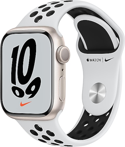 Apple Watch Series 7 Nike GPS 41mm Yıldız Işığı Alüminyum Kasa ve Nike Spor Kordon Akıllı Saat