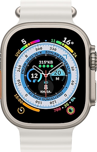 Apple Watch Ultra GPS + Cellular 49mm Titanyum Kasa ve Beyaz-Ocean 