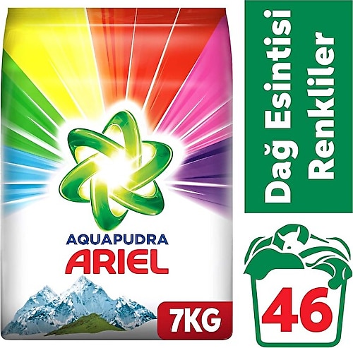 Ariel AquaPudra Dağ Esintisi 7 kg Renklilere Özel Toz Çamaşır Deterjanı