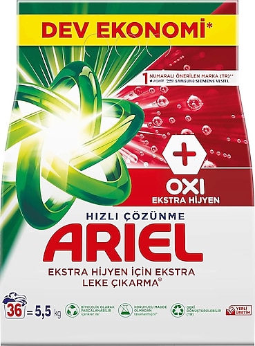 Ariel Oxi Ekstra Hijyen AquaPudra 5.5 kg Toz Deterjan