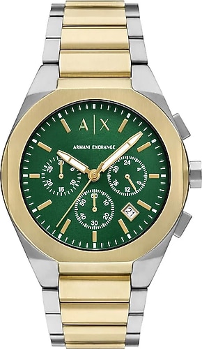 Armani Exchange Rafael AX4184 Çelik Kordon Altın-Yeşil Erkek Kol