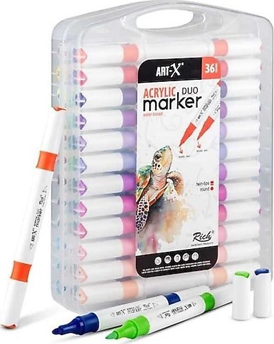 Art-X Acrylic Duo 18058 Su Bazlı Çift Taraflı 36'lı Marker Kalem