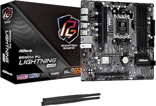 Asrock B650M PG Lightning Wi-Fi AMD AM5 DDR5 Micro ATX Anakart