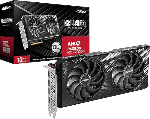KOMEKOME Asrock RX 7700 XT Challenger OC RX7700XT-CL-12GO 192 Bit GDDR6 12