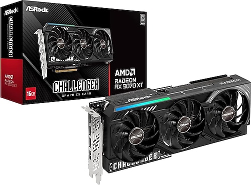 Asrock RX 9070 XT Challenger CL 16G 256 Bit GDDR6 16 GB Ekran